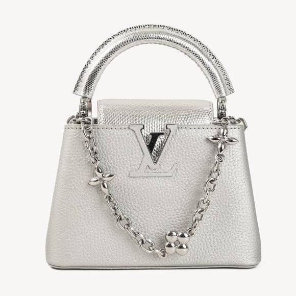 Louis Vuitton Varanus Salvator Lizard Flower Chain Capucines Mini Silver - Picture 1 of 15